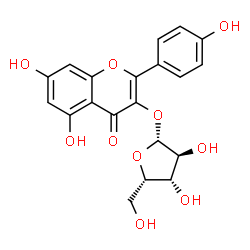 ChemSpider 2D Image | 5,7-Dihydroxy-2-(4-hydroxyphenyl)-4-oxo-4H-chromen-3-yl beta-L-xylofuranoside | C20H18O10