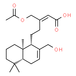 ChemSpider 2D Image | (2E)-3-(Acetoxymethyl)-5-[(1S,4aR,8aR)-2-(hydroxymethyl)-5,5,8a-trimethyl-1,4,4a,5,6,7,8,8a-octahydro-1-naphthalenyl]-2-pentenoic acid | C22H34O5