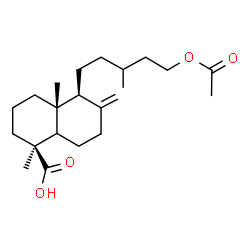 ChemSpider 2D Image | (1S,4aR,5S)-5-(5-Acetoxy-3-methylpentyl)-1,4a-dimethyl-6-methylenedecahydro-1-naphthalenecarboxylic acid | C22H36O4