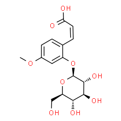 ChemSpider 2D Image | (2Z)-3-[2-(beta-D-Glucopyranosyloxy)-4-methoxyphenyl]acrylic acid | C16H20O9