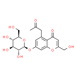 ChemSpider 2D Image | 2-(Hydroxymethyl)-4-oxo-5-(2-oxopropyl)-4H-chromen-7-yl beta-D-glucopyranoside | C19H22O10