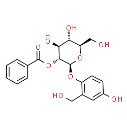 ChemSpider 2D Image | 4-Hydroxy-2-(hydroxymethyl)phenyl 2-O-benzoyl-beta-D-glucopyranoside | C20H22O9