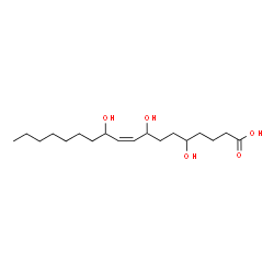 ChemSpider 2D Image | (9Z)-5,8,11-Trihydroxy-9-octadecenoic acid | C18H34O5
