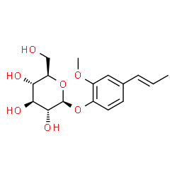 ChemSpider 2D Image | 2-Methoxy-4-[(1E)-1-propen-1-yl]phenyl beta-D-glucopyranoside | C16H22O7
