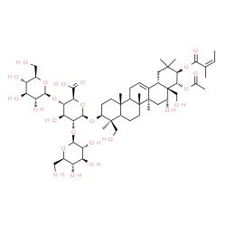 ChemSpider 2D Image | (3beta,5xi,9xi,16alpha,21beta,22alpha)-22-Acetoxy-16,24,28-trihydroxy-21-{[(2Z)-2-methyl-2-butenoyl]oxy}olean-12-en-3-yl beta-D-glucopyranosyl-(1->2)-[beta-D-glucopyranosyl-(1->4)]-beta-D-glucopyranos
iduronic acid | C55H86O24