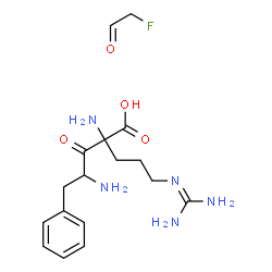 ChemSpider 2D Image | 2-(2-Amino-3-phenylpropanoyl)-N~5~-(diaminomethylene)ornithine - fluoroacetaldehyde (1:1) | C17H26FN5O4
