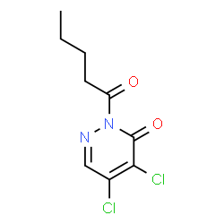 ChemSpider 2D Image | 4,5-Dichloro-2-pentanoyl-3(2H)-pyridazinone | C9H10Cl2N2O2