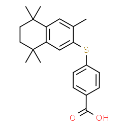ChemSpider 2D Image | 4-[(3,5,5,8,8-Pentamethyl-5,6,7,8-tetrahydro-2-naphthalenyl)sulfanyl]benzoic acid | C22H26O2S