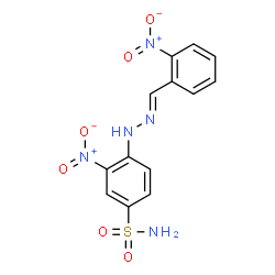 ChemSpider 2D Image | 3-Nitro-4-[(2E)-2-(2-nitrobenzylidene)hydrazino]benzenesulfonamide | C13H11N5O6S