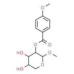 ChemSpider 2D Image | Methyl 2-O-(4-methoxybenzoyl)pentopyranoside | C14H18O7