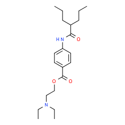 ChemSpider 2D Image | 2-(Diethylamino)ethyl 4-[(2-propylpentanoyl)amino]benzoate | C21H34N2O3