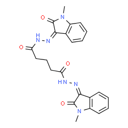 ChemSpider 2D Image | N'~1~,N'~5~-Bis[(3Z)-1-methyl-2-oxo-1,2-dihydro-3H-indol-3-ylidene]pentanedihydrazide | C23H22N6O4