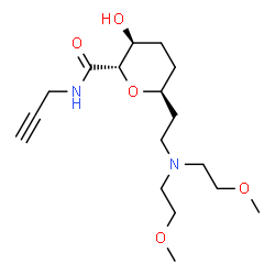 ChemSpider 2D Image | (2S,3S,6S)-6-{2-[Bis(2-methoxyethyl)amino]ethyl}-3-hydroxy-N-(2-propyn-1-yl)tetrahydro-2H-pyran-2-carboxamide | C17H30N2O5