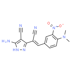 ChemSpider 2D Image | 5-Amino-3-{(Z)-1-cyano-2-[4-(dimethylamino)-3-nitrophenyl]vinyl}-1H-pyrazole-4-carbonitrile | C15H13N7O2