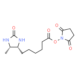 ChemSpider 2D Image | 1-({6-[(4R,5S)-5-Methyl-2-oxo-4-imidazolidinyl]hexanoyl}oxy)-2,5-pyrrolidinedione | C14H21N3O5