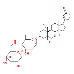 ChemSpider 2D Image | (10xi,13xi,14xi,17xi)-3-[(2,6-Dideoxy-4-O-hexopyranosylhexopyranosyl)oxy]-5,14-dihydroxy-19-oxocard-20(22)-enolide | C35H52O14