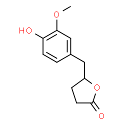 ChemSpider 2D Image | 5-(4-Hydroxy-3-methoxybenzyl)dihydro-2(3H)-furanone | C12H14O4