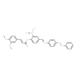 ChemSpider 2D Image | 2-Nitro-4-[(E)-({4-[(E)-phenyldiazenyl]phenyl}imino)methyl]phenyl (2E)-3-(3,4-dimethoxyphenyl)acrylate | C30H24N4O6