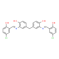 ChemSpider 2D Image | 2,2'-{Methylenebis[(6-hydroxy-3,1-phenylene)nitrilo(E)methylylidene]}bis(4-chlorophenol) | C27H20Cl2N2O4