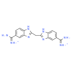 ChemSpider 2D Image | [2-({5-[Ammonio(imino)methyl]-1H-benzimidazol-2-yl}methyl)-1H-benzimidazol-6-yl](imino)methanaminium | C17H18N8