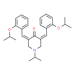 ChemSpider 2D Image | (3Z,5Z)-3,5-Bis(2-isopropoxybenzylidene)-1-isopropyl-4-piperidinone | C28H35NO3