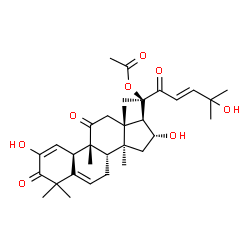ChemSpider 2D Image | (4R,9beta,16alpha,23E)-2,16,25-Trihydroxy-9,10,14-trimethyl-1,11,22-trioxo-4,9-cyclo-9,10-secocholesta-2,5,23-trien-20-yl acetate | C32H44O8