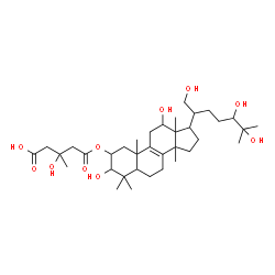 ChemSpider 2D Image | 3-Hydroxy-3-methyl-5-oxo-5-[(3,12,21,24,25-pentahydroxylanost-8-en-2-yl)oxy]pentanoic acid | C36H60O10