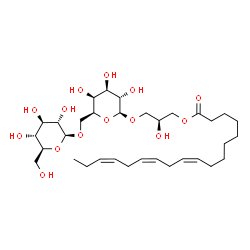 ChemSpider 2D Image | (2S)-3-{[6-O-(beta-L-Glucopyranosyl)-beta-L-galactopyranosyl]oxy}-2-hydroxypropyl (9Z,12Z,15Z)-9,12,15-octadecatrienoate | C33H56O14