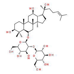 ChemSpider 2D Image | (3beta,6alpha,9xi,12beta)-3,12,20-Trihydroxydammar-24-en-6-yl 2-O-beta-D-glucopyranosyl-beta-D-glucopyranoside | C42H72O14