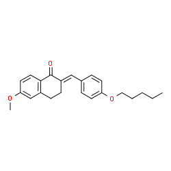 ChemSpider 2D Image | (2E)-6-Methoxy-2-[4-(pentyloxy)benzylidene]-3,4-dihydro-1(2H)-naphthalenone | C23H26O3