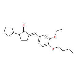 ChemSpider 2D Image | (3E)-3-(4-Butoxy-3-ethoxybenzylidene)-1,1'-bi(cyclopentyl)-2-one | C23H32O3