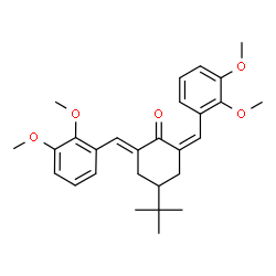 ChemSpider 2D Image | (2Z,6E)-2,6-Bis(2,3-dimethoxybenzylidene)-4-(2-methyl-2-propanyl)cyclohexanone | C28H34O5