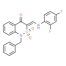 ChemSpider 2D Image | (3Z)-1-Benzyl-3-{[(2,4-difluorophenyl)amino]methylene}-1H-2,1-benzothiazin-4(3H)-one 2,2-dioxide | C22H16F2N2O3S