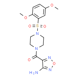 ChemSpider 2D Image | (4-Amino-1,2,5-oxadiazol-3-yl){4-[(2,5-dimethoxyphenyl)sulfonyl]-1-piperazinyl}methanone | C15H19N5O6S