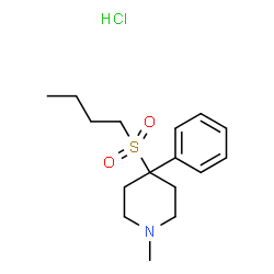 ChemSpider 2D Image | 4-(Butylsulfonyl)-1-methyl-4-phenylpiperidine hydrochloride | C16H26ClNO2S