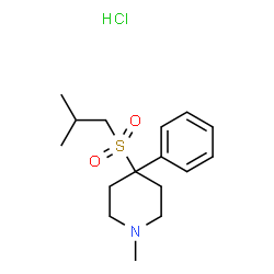 ChemSpider 2D Image | 4-(Isobutylsulfonyl)-1-methyl-4-phenylpiperidine hydrochloride | C16H26ClNO2S