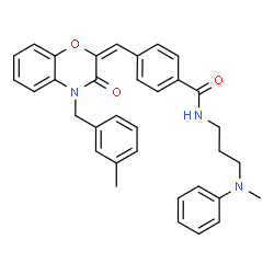 ChemSpider 2D Image | 4-{(E)-[4-(3-Methylbenzyl)-3-oxo-3,4-dihydro-2H-1,4-benzoxazin-2-ylidene]methyl}-N-{3-[methyl(phenyl)amino]propyl}benzamide | C34H33N3O3