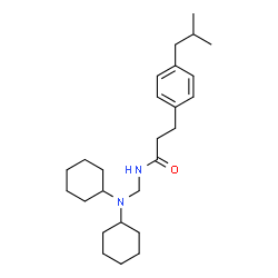 ChemSpider 2D Image | N-[(Dicyclohexylamino)methyl]-3-(4-isobutylphenyl)propanamide | C26H42N2O