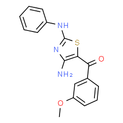 ChemSpider 2D Image | (4-Amino-2-anilino-1,3-thiazol-5-yl)(3-methoxyphenyl)methanone | C17H15N3O2S