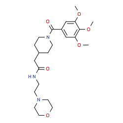 ChemSpider 2D Image | N-[2-(4-Morpholinyl)ethyl]-2-[1-(3,4,5-trimethoxybenzoyl)-4-piperidinyl]acetamide | C23H35N3O6