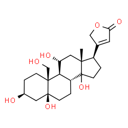 ChemSpider 2D Image | (3beta,5beta,11alpha,14xi)-3,5,11,14,19-Pentahydroxycard-20(22)-enolide | C23H34O7