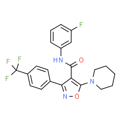 ChemSpider 2D Image | N-(3-Fluorophenyl)-5-(1-piperidinyl)-3-[4-(trifluoromethyl)phenyl]-1,2-oxazole-4-carboxamide | C22H19F4N3O2
