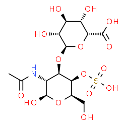 ChemSpider 2D Image | 2-Acetamido-2-deoxy-3-O-alpha-L-idopyranuronosyl-4-O-sulfo-beta-D-galactopyranose | C14H23NO15S