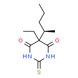 ChemSpider 2D Image | 5-Ethyl-5-[(2R)-2-pentanyl]-2-thioxodihydro-4,6(1H,5H)-pyrimidinedione | C11H18N2O2S