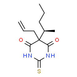 ChemSpider 2D Image | 5-Allyl-5-[(2R)-2-pentanyl]-2-thioxodihydro-4,6(1H,5H)-pyrimidinedione | C12H18N2O2S