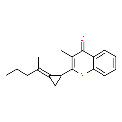 ChemSpider 2D Image | 3-Methyl-2-[(2E)-2-(2-pentanylidene)cyclopropyl]-4(1H)-quinolinone | C18H21NO