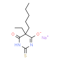 ChemSpider 2D Image | Sodium 5-ethyl-6-oxo-5-pentyl-2-thioxo-1,2,5,6-tetrahydro-4-pyrimidinolate | C11H17N2NaO2S