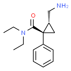 ChemSpider 2D Image | (1R,2R)-2-(Aminomethyl)-N,N-diethyl-1-phenylcyclopropanecarboxamide | C15H22N2O