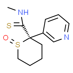 ChemSpider 2D Image | (2R)-N-Methyl-2-(3-pyridinyl)tetrahydro-2H-thiopyran-2-carbothioamide 1-oxide | C12H16N2OS2