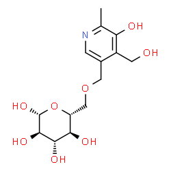 ChemSpider 2D Image | 6-O-{[5-Hydroxy-4-(hydroxymethyl)-6-methyl-3-pyridinyl]methyl}-beta-D-glucopyranose | C14H21NO8